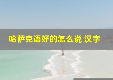 哈萨克语好的怎么说 汉字